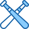 baseball bats two color icon