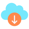 cloud download flat icon