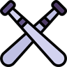 baseball bats lineal color icon