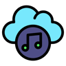 cloud music lineal color icon