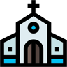 gereja warna linear ikon