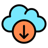 cloud download lineal color icon