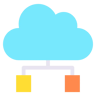 Computación en la nube plano icono