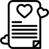 love letter line icon