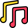 Musik lineal farbe Icon