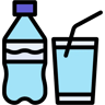 botol air warna linear ikon