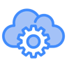 Computación en la nube dos colores icono