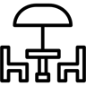 outdoor seating line icon