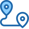 Route zwei farben Icon