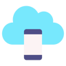 almacenamiento en la nube flat icono