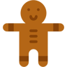 Lebkuchenmann flach Icon