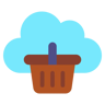 cloud basket flat icon