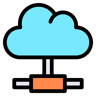 cloud computing lineal color icon