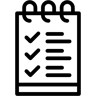 Lista de verificación línea icono