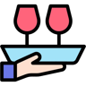 wine glasses lineal color icon