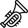 Trompete linie Icon