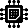 Mikroprozessor gefüllt Icon