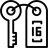 hotel key line icon