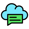 cloud messaging lineal color icon