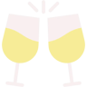 wine glasses flat icon