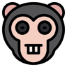 monkey lineal color icon