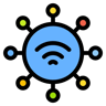wireless network lineal color icon