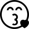 接吻表情符号 双色调 图标