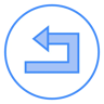 dirección izquierda dos colores icono