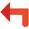 left turn arrow flat icon