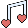 love music lineal color icon
