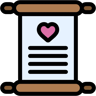 love letter lineal color icon