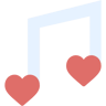 müzik sevgisi düz simge