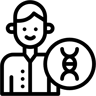 scienziato maschio linea icona