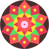mandala düz simge