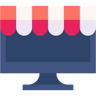 tienda en línea flat icono
