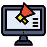 online marketing lineal color icon