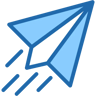 paper airplane two color icon