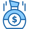 money bag two color icon
