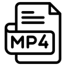 mp4-Datei linie Icon