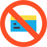 Sin tarjeta de crédito plano icono