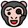 monkey lineal color icon