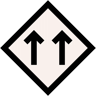 one way traffic lineal color icon