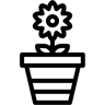 花盆 线条 图标