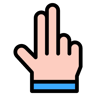 Handbewegung lineal farbe Icon