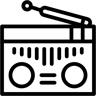 收音机 线条 图标