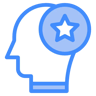 human brain two color icon