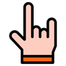 rock hand gesture lineal color icon