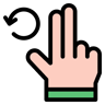 girar color lineal icono