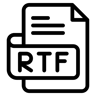 archivo rtf línea icono