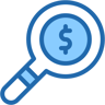 dollar search two color icon